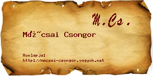 Mácsai Csongor névjegykártya