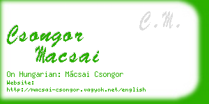 csongor macsai business card