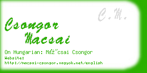 csongor macsai business card